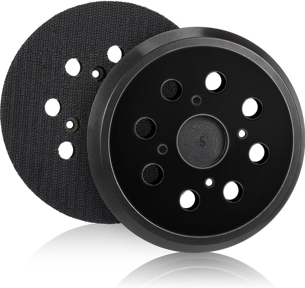 2 Pieces 5 Inch 8 Hole Hook and Loop Orbital Sander Replacement Pad Backing Pad (Black)