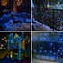2-Pack 100 64FT 8 Blue LED Crystal Globe Solar Christmas Lights, Outdoor Waterproof Solar String Lights with Lighting