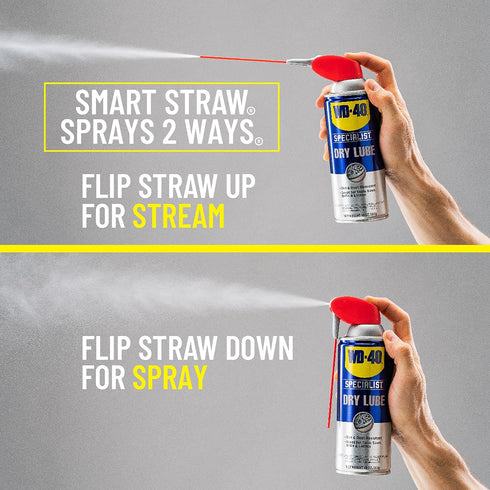 WD-40 10 Oz., Pack Specialist Dry Lube with Smart Straw, Lubricant for Corrosion Protection on Table Saws, Drills