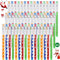 Christmas Stackable Pencils Bulk with Eraser, Multi Point Stackable Push Pencils for School Supplies (48 Pcs)