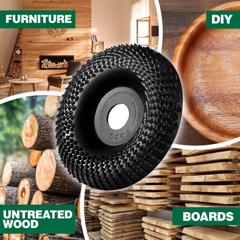 GRAFF Premium Wood Carving Disc 4 Inch - Angle Grinder Shaping and Grinding Wheel for Wood, Plastic, and Drywall