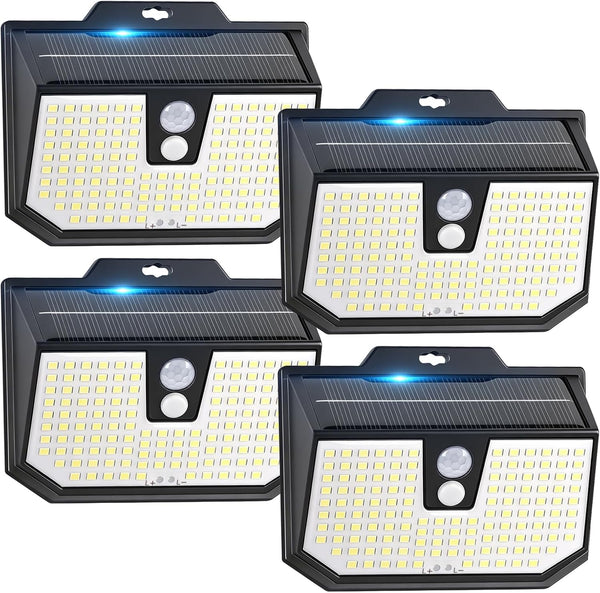 Brightever 4-Pack Solar Lights Outdoor Motion Sensor, Super Bright Outdoor Solar Lights