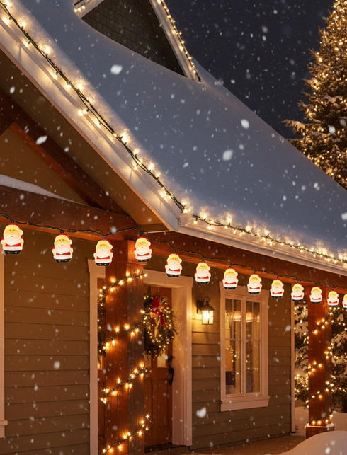 Xingzd 8.5Ft 10 Bulbs, Christmas Santa Light, Christmas Decorations String Lights with Santa Claus Plug in Hanging