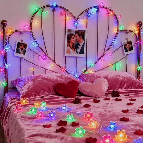 33ft 100 JACUXLSS Flower Fairy String Lights, LED Cherry Blossom Plug in Easter Christmas Tree Hanging Dcor Lamp