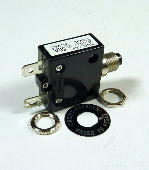 Philmore 50A Push Button Manual Reset Thermal Circuit Breaker 50V DC, 125V AC by Philmore