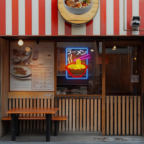 Ramen Neon Sign Pink LED Noodles Light Up Restaurant Shop Bedroom Home Bar Noodles Decor Japanese Neon Signs for Wall