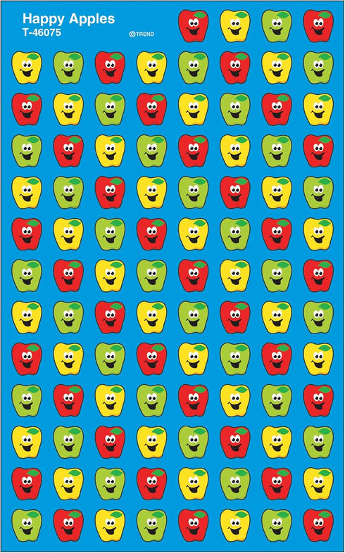 Trend Happy Apples superShapes Stickers, 800 Count, Classroom Incentives