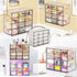 Desk Storage Organizer with 12 Mini Drawers - Clear Desktop Craft Drawer Cabinet for Makeup and Office Supplies