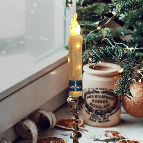 2pcs 6inch Vigils(LW2P-WH) Magical Candlesticks Flameless Taper Candle, White LED Tapered Candles Remote Dipped Candle