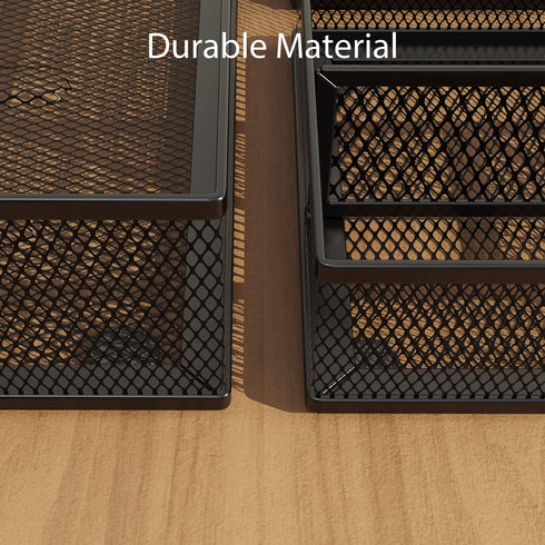 Drawer Organizer Tray Set, 3 Pcs Metal Mesh Desk Organizers, Pen Pencil Tray for Office, Bathroom, Kitchen, Makeup
