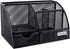 EasyPAG Desk Organizer Mesh Desktop Office Supplies Multi-functional Caddy Pen Holder Stationery with 6 Compartments and 1 Drawer for Office, Home, School, Classroom, Black by EasyPAG