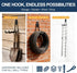 BRCRXW 4 Pack Garage Hooks Heavy Duty, Large Square Steel Garage Storage Hooks with Anti-Slip Coating, Multi-Purpose
