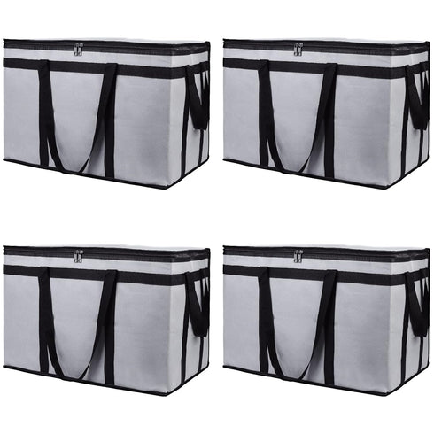 Bodaon 4-Pack Insulated Food Delivery Bag, XXX-Large Meal Grocery Tote Insulation Bag