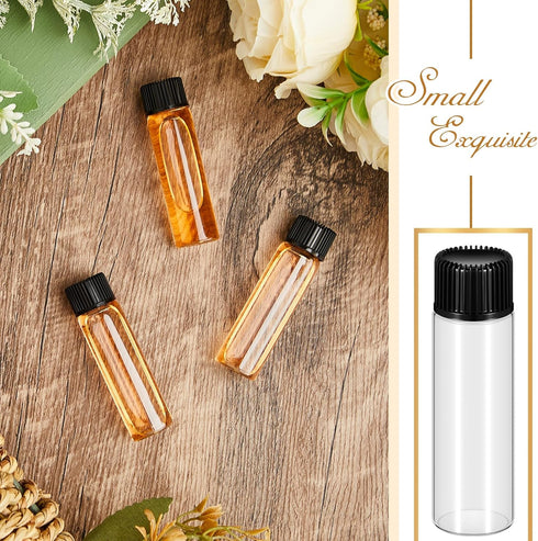 80 Pcs Clear Glass Sample Vial Bottles with Screw Caps, Plastic Stopper, Leakproof for Oil Aromatherapy (7 ml)