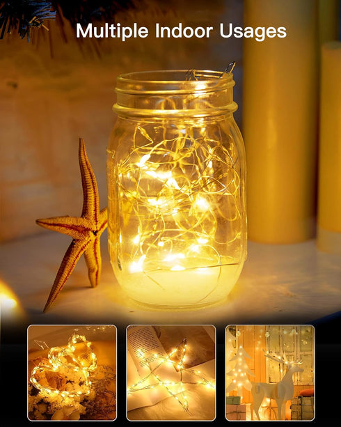 2 Packs 66Ft 200 8 Brightown Solar String Lights, Total LED Solar Fairy Lights with Modes, Waterproof Solar Lights