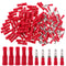 Hilitchi 50Pairs Insulated Male Female Bullet Quick Splice Wire Terminals, Wire Crimp Connectors, Red, 22-16 Gauge