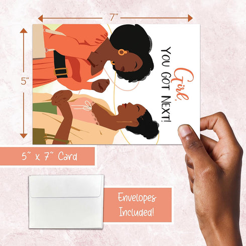 Set 18 African American Greeting Cards Assortment Box of Cards with Envelopes Black Birthday Cards, Encouragement