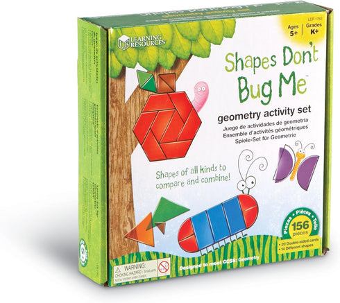 Set 136 5+ Learning Resources Shapes Don't Bug Me - Geometry Activity - Pieces, Ages Learning Math Games for Kids, Back