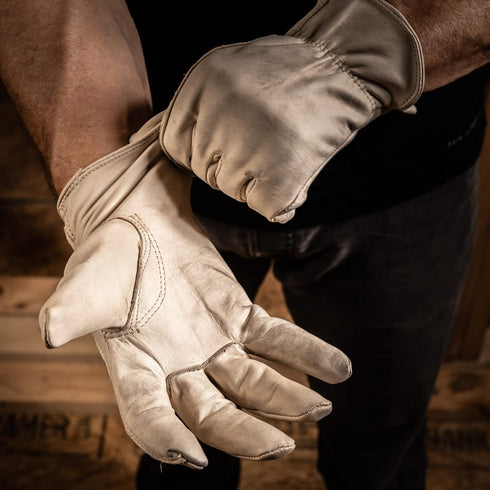 AWP Grain Leather Pigskin Work Gloves - X-Large Tan for Men and Women
