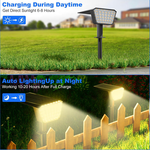 DEALGADGETS IP65 44 3 4 Pack Solar Spot Lights Outdoor, Waterproof LED Landscape Spotlights, Solar Powered Spotlight