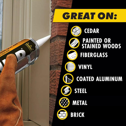 OSI Quad Gray Window, Door and Siding Sealant, 10 fl oz, Cartridge