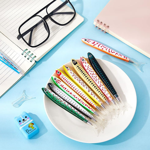 Outus Kawaii Novelty Fishing Pen Ballpoint Ink Pens, 0.7 mm Realistic Fish Decoration for Party Favors (50 Pieces)