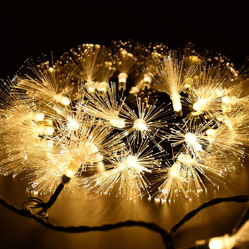 33FT 60 YOLIGHT Fiber Optic Fairy Lights LED Starburst Firework String Lights Green Wire Christmas Lights for Indoor