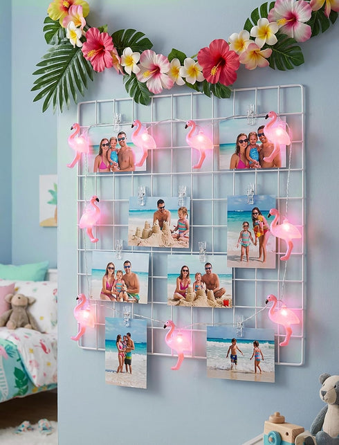 Summer 8.5Ft Themed Pink Flamingo String Lights, Tropical Beach Flamingo Decor Lights, Indoor/Outdoor Party Lights