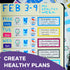 Health and Fitness Planner Stickers Set - Large Value Pack of 20 Sheets for Health, Exercise, and Meal Planning
