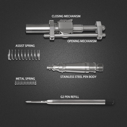 Dr. Metalleung Tactical Ballpoint Pen, Click Stainless Steel Retractable EDC Heavy Pen for Smooth Writing