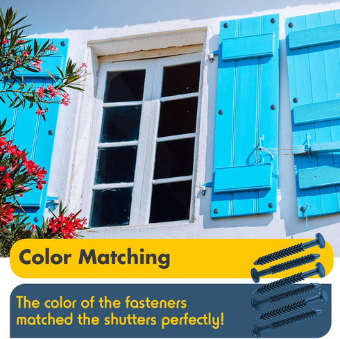 MorningRo 6 Pack Vinyl Shutter Fasteners Plastic Shutter Screws Window Shutters Exterior Spike Loks for Installing