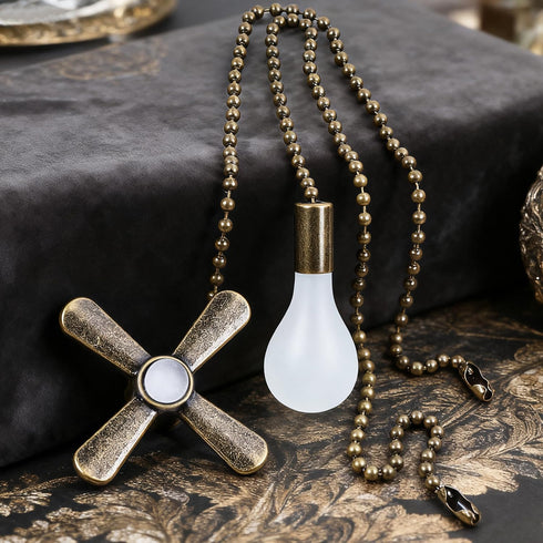 heynsgu 2Pack 3mm 14in, Bulb Bronze Ceiling Fan Pull Chains, Diameter Beaded Decorative Light Pull Chain Pendant