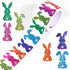 Fukaisu 500pcs Glitter Easter Egg Bunny Stickers, 1.1x1.5in Holographic Rabbit Sticker Roll 6