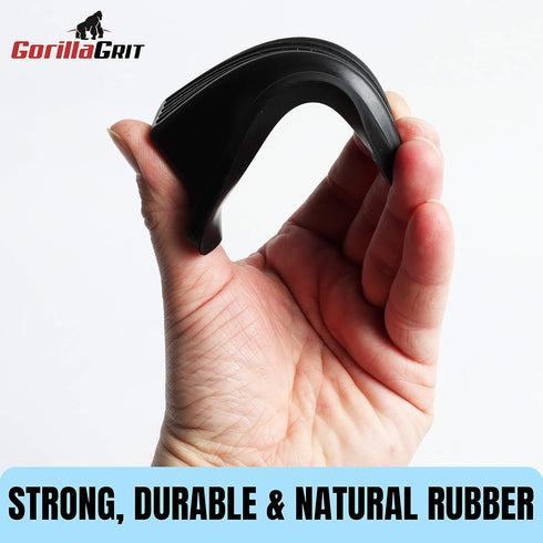 Rubber Door Stoppers - Large Heavy Duty Flexible Door Holder, Black 4 Pack, Non Marking Anti Slip Jammer