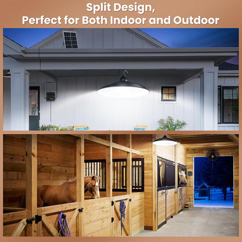 2000LM 3 IP65 Solar Shed Light Indoor Outdoor, Daytime Available Pendant Light with Pull String, Dusk to Dawn, Lighting