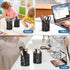 EasyPAG Metal Round Pencil Holder - 2 Pack Black Pen Cup Holders for Desk Organizer