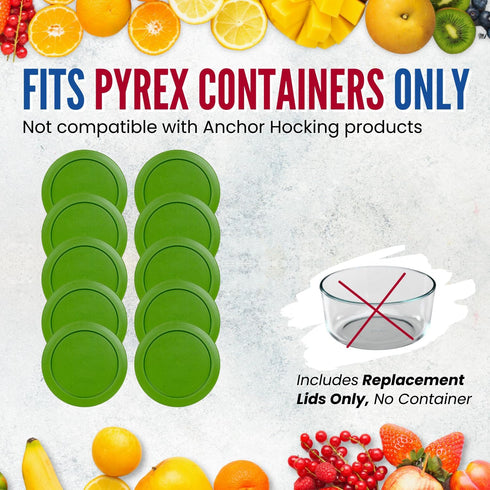 Replacement Lids for Pyrex 4-Cup Glass Food Storage Container Bowls, 6-Inch Plastic Round Lids Covers, Airtight &