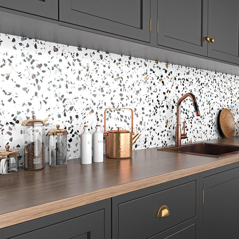 Terrazzo Granite Contact Paper, Waterproof Self Adhesive Marble Wallpaper for Decorative Kitchen Countertops