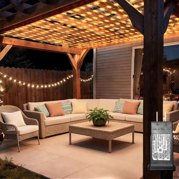 8ft x 8ft Net Lights, 180LED Gazebo Lights Outdoor 8 Modes Timer,
