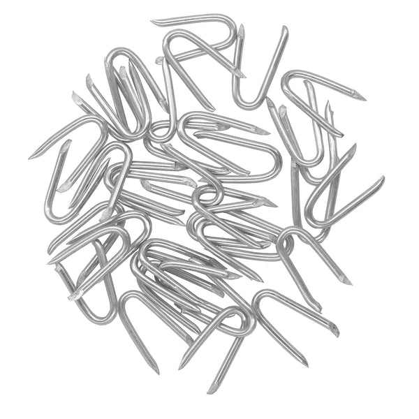 Steel Wire Fencing Staples (200 pcs), Galvanized U-shaped Fasteners for Wire Mesh and Woven Fencing