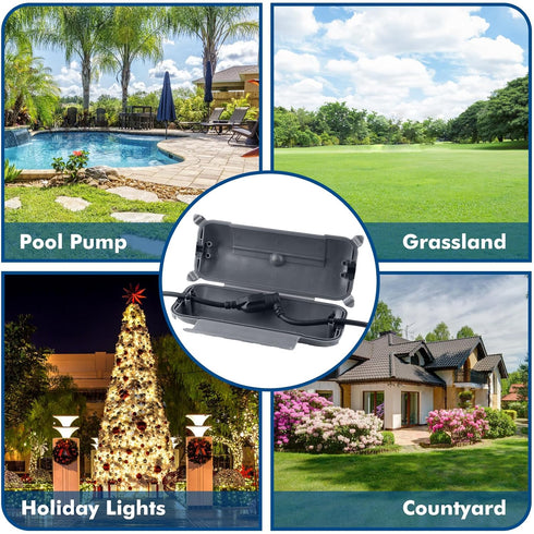 RESTMO Outdoor IP44 Waterproof Electrical Box, Weatherproof Extension Cord Cover for Power Connections