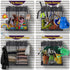 Large Mesh Slatwall Baskets 2 Sets, 16x16x12 Inch with 4 Hooks, 48L Mounted Hanging Baskets for Shop Garage Gym