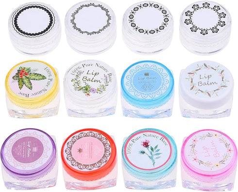 Labels for Lip Balm Container Jars - Value Pack of 600 Stickers - 200 Writable & 400 Printed Self Adhesive