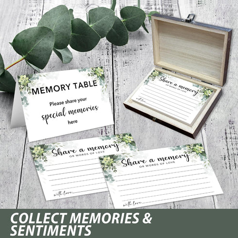 50 -A01 Share A Memory Cards For Celebration of Life Decorations, Psc Share A Memory Box For Funeral Memorial