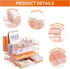 Paper Letter Tray Organizer with 4-Tier Desk Accessories, Workspace Organizers with Drawer & 2 Pen Holders