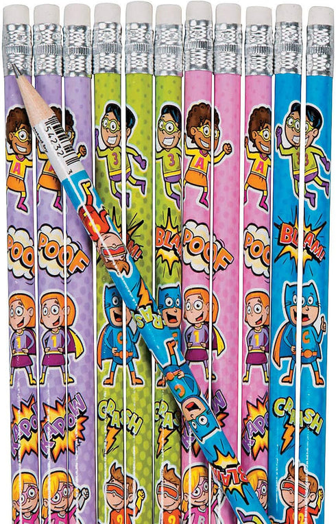 Fun Express - Superhero Pencils (2dz) - Stationery - Pencils - Pencils - Printed - 24 Pieces by Fun Express