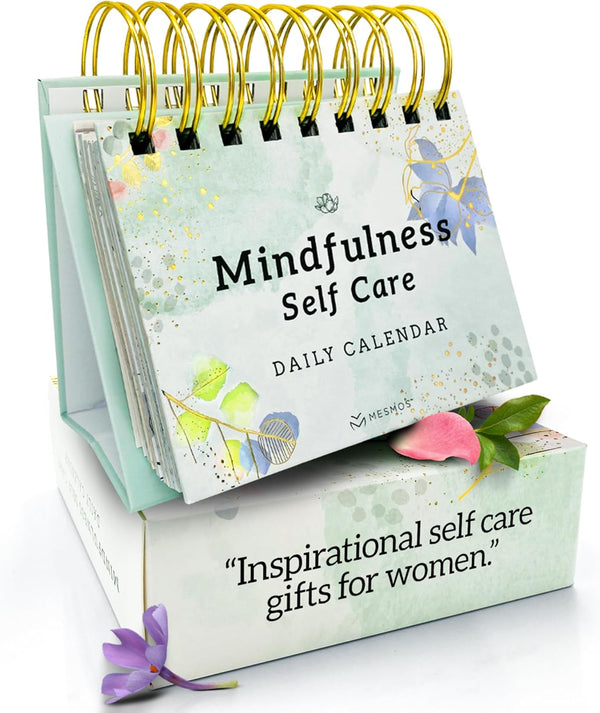 MESMOS 366 Daily Mindfulness Affirmation Quotes, Perpetual Desk Calendar, Inspirational Self Care Gifts for Women, Desk