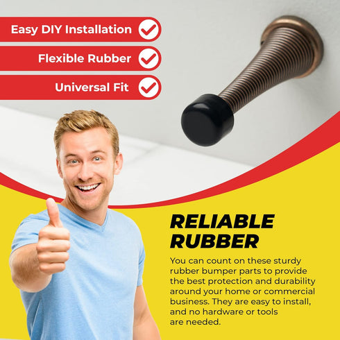 Premium Rubber Door Stop Stud Replacement Tips, Universal Size Doorstopper Bumpers for Wall & Floor Protection