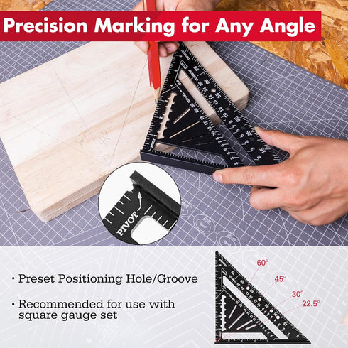 Set, 2PCS 7-Inch Arrow Aluminum Alloy Carpenter Square Rafter Square Layout Tools, Woodworking Triangle Rulers
