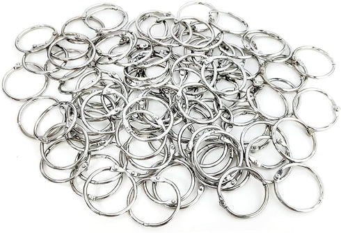 Loose Leaf Binder Rings 1-Inch(100 Pack) Office Metal Book Rings, Nickel Plated Steel Key Rings for School,Sliver by BGJRBY